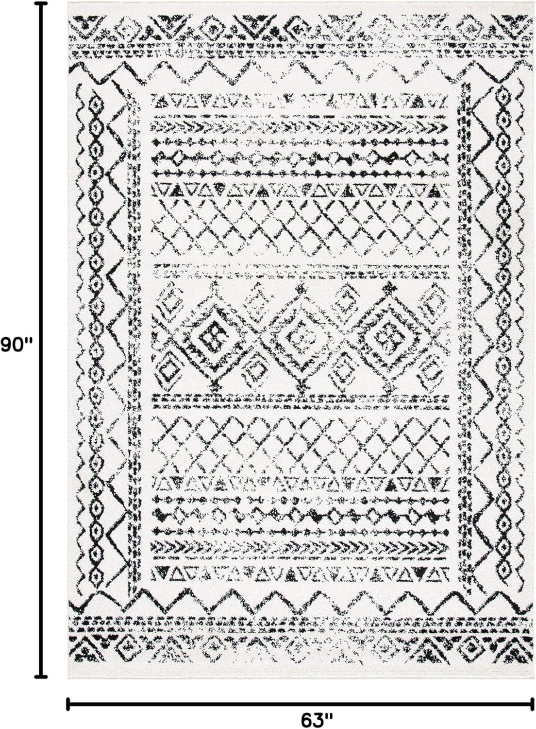 image:imageSAFAVIEH Area Rug 8x10 Tulum Collection Large Ivory amp Black Moroccan Boho Distressed Design NonShedding amp Easy to Clean Ideal for Living Room Bedroom Dining Space TUL268DIvoryBlack