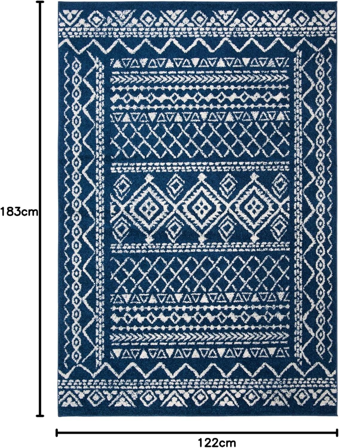 image:imageSAFAVIEH Area Rug 8x10 Tulum Collection Large Ivory amp Black Moroccan Boho Distressed Design NonShedding amp Easy to Clean Ideal for Living Room Bedroom Dining Space TUL268DNavyIvory
