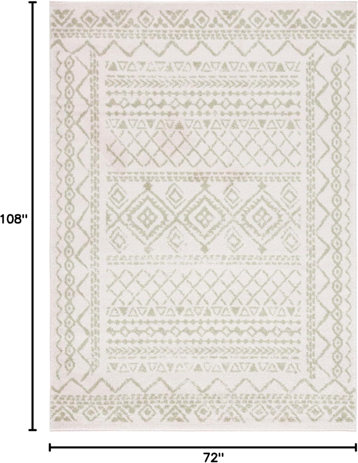image:imageSAFAVIEH Area Rug 8x10 Tulum Collection Large Ivory amp Black Moroccan Boho Distressed Design NonShedding amp Easy to Clean Ideal for Living Room Bedroom Dining Space TUL268DIvorySage