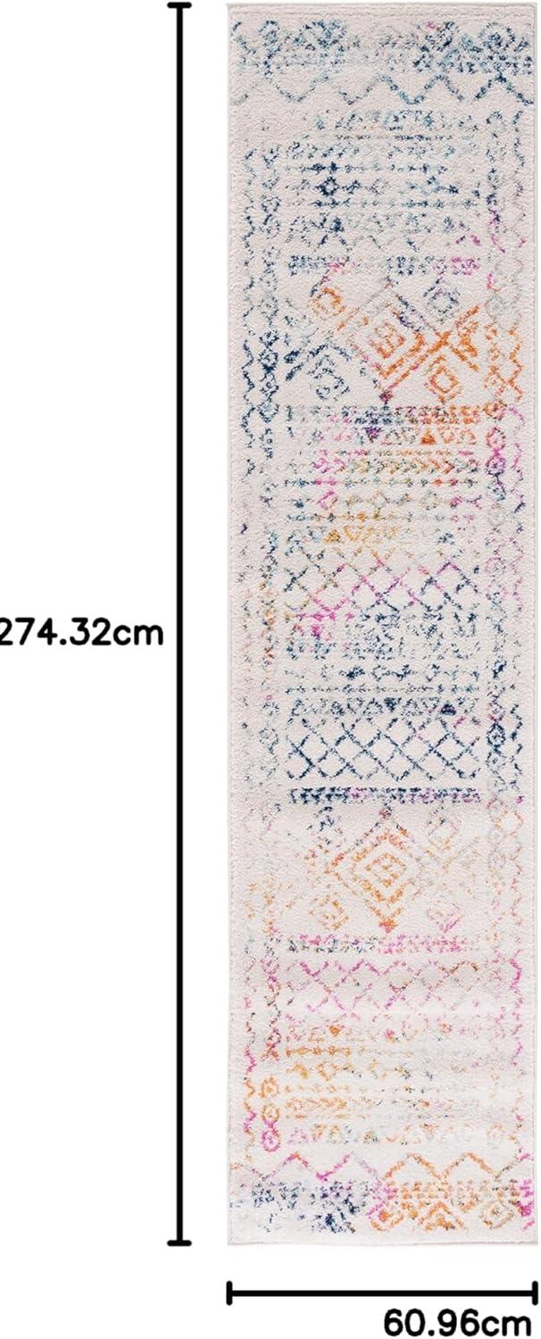 image:imageSAFAVIEH Area Rug 8x10 Tulum Collection Large Ivory amp Black Moroccan Boho Distressed Design NonShedding amp Easy to Clean Ideal for Living Room Bedroom Dining Space TUL268DIvoryFuchsia