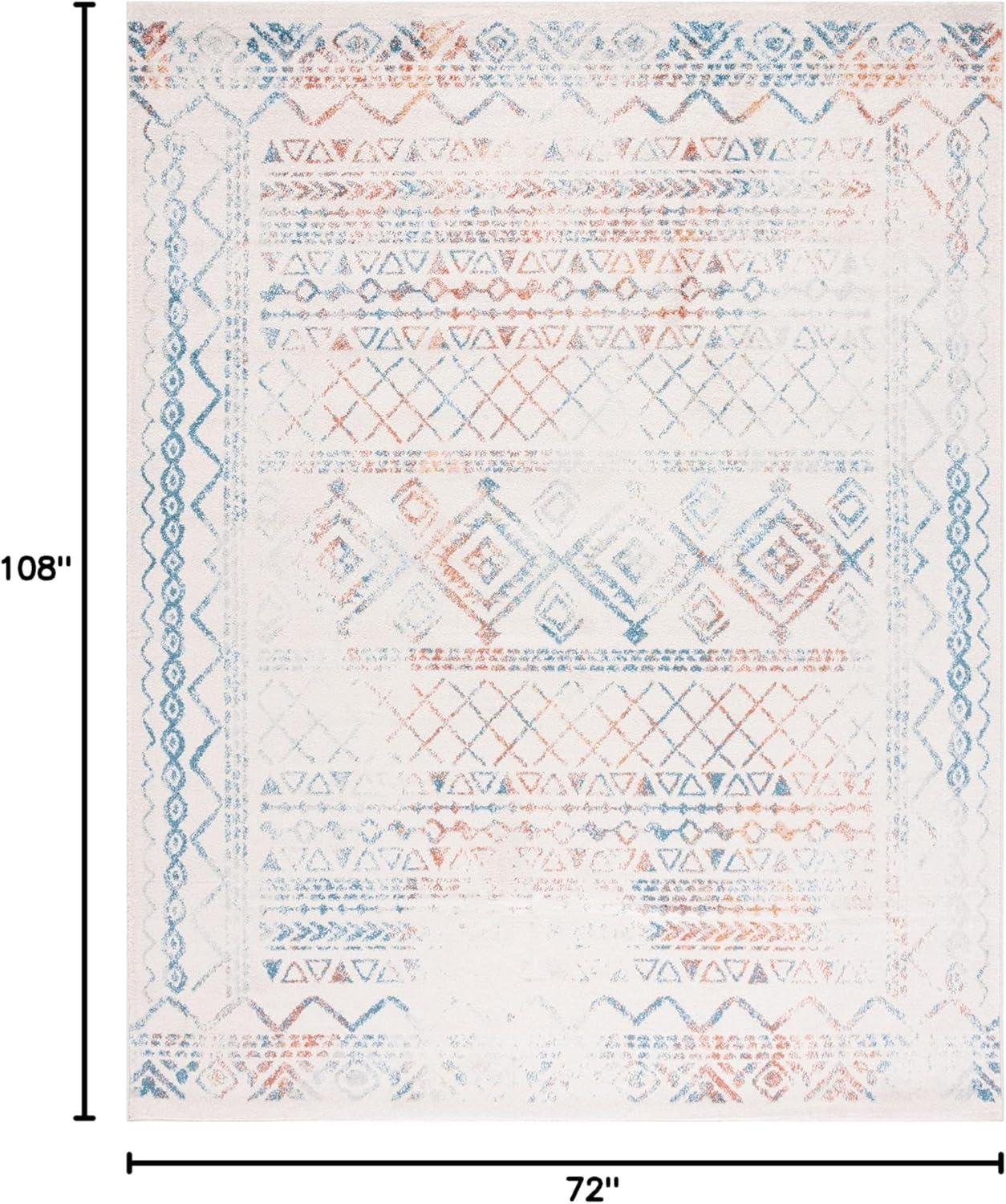 image:imageSAFAVIEH Area Rug 8x10 Tulum Collection Large Ivory amp Black Moroccan Boho Distressed Design NonShedding amp Easy to Clean Ideal for Living Room Bedroom Dining Space TUL268DIvoryTurquoise