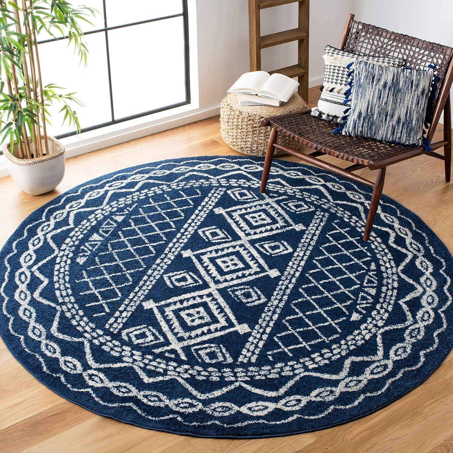 image:imageSAFAVIEH Area Rug 8x10 Tulum Collection Large Ivory amp Black Moroccan Boho Distressed Design NonShedding amp Easy to Clean Ideal for Living Room Bedroom Dining Space TUL268DNavyIvory