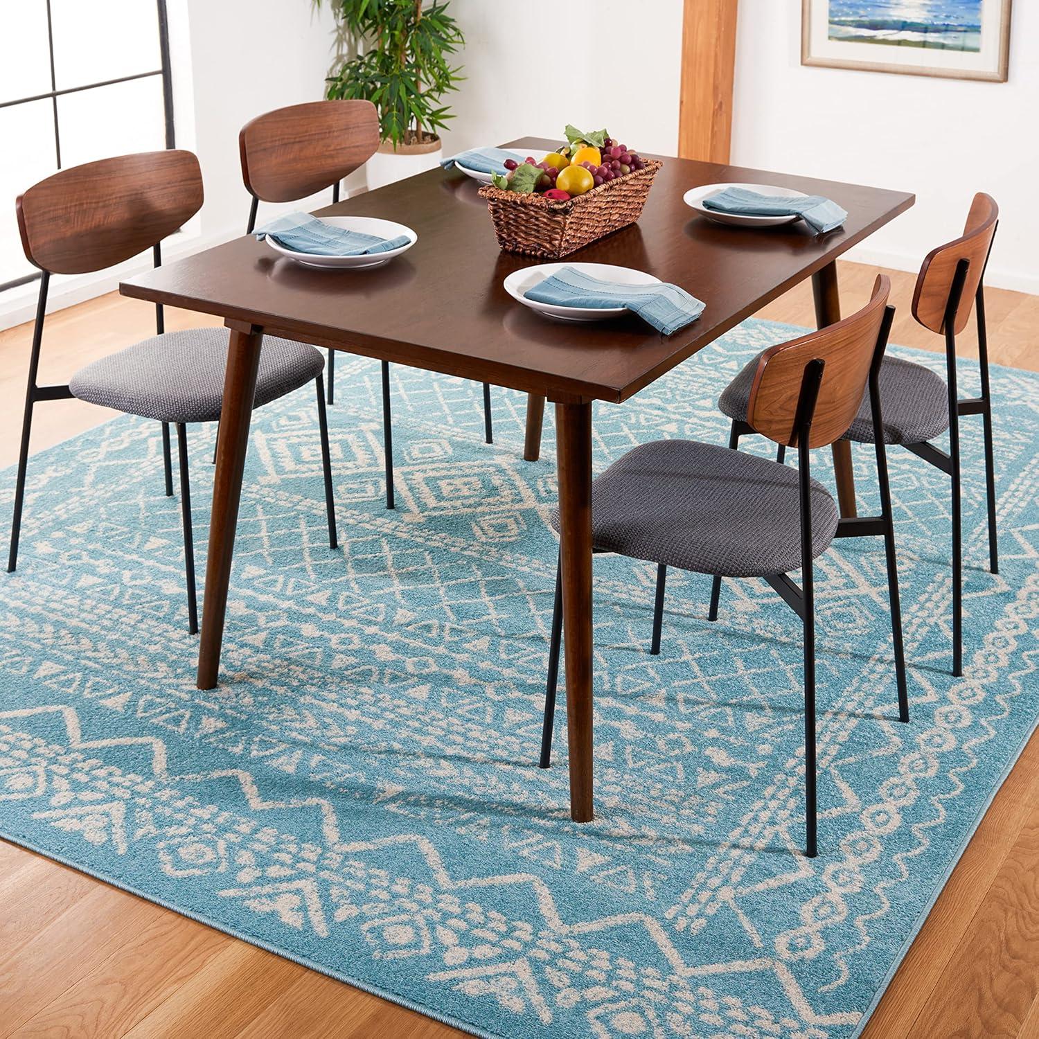 image:imageSAFAVIEH Area Rug 8x10 Tulum Collection Large Ivory amp Black Moroccan Boho Distressed Design NonShedding amp Easy to Clean Ideal for Living Room Bedroom Dining Space TUL268DTurquoiseIvory