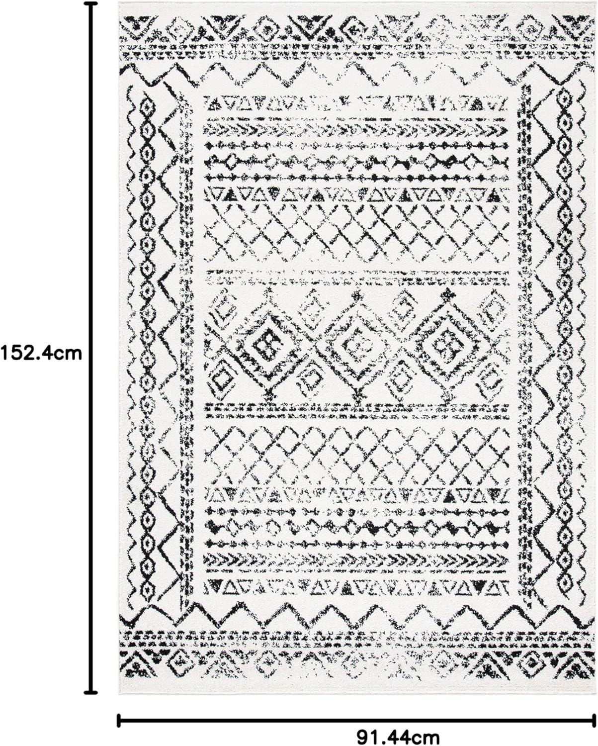 image:imageSAFAVIEH Area Rug 8x10 Tulum Collection Large Ivory amp Black Moroccan Boho Distressed Design NonShedding amp Easy to Clean Ideal for Living Room Bedroom Dining Space TUL268DIvoryBlack