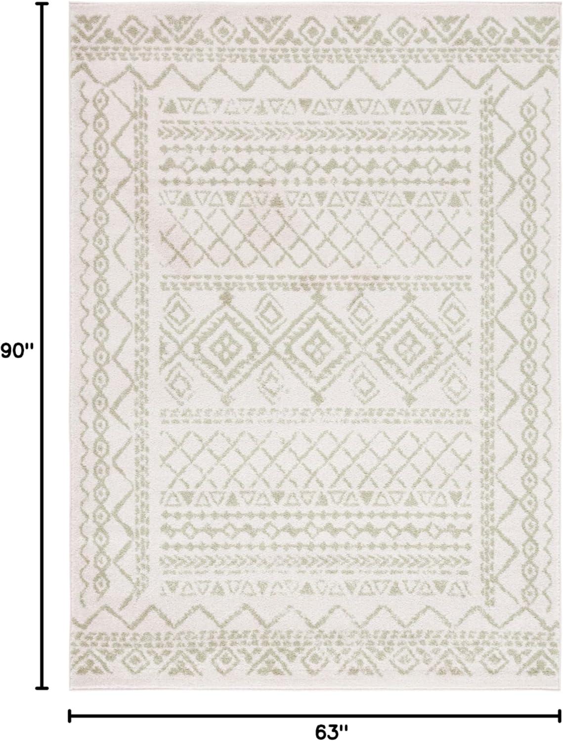 image:imageSAFAVIEH Area Rug 8x10 Tulum Collection Large Ivory amp Black Moroccan Boho Distressed Design NonShedding amp Easy to Clean Ideal for Living Room Bedroom Dining Space TUL268DIvorySage