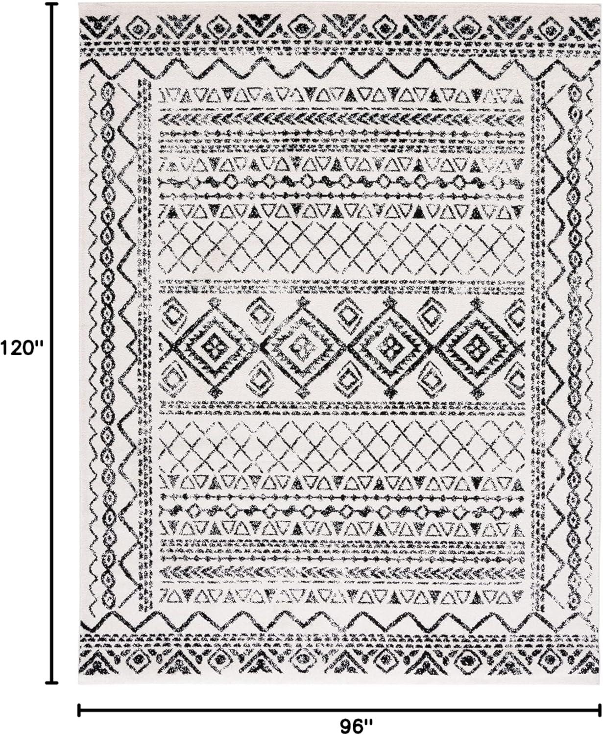 image:imageSAFAVIEH Area Rug 8x10 Tulum Collection Large Ivory amp Black Moroccan Boho Distressed Design NonShedding amp Easy to Clean Ideal for Living Room Bedroom Dining Space TUL268DIvoryBlack