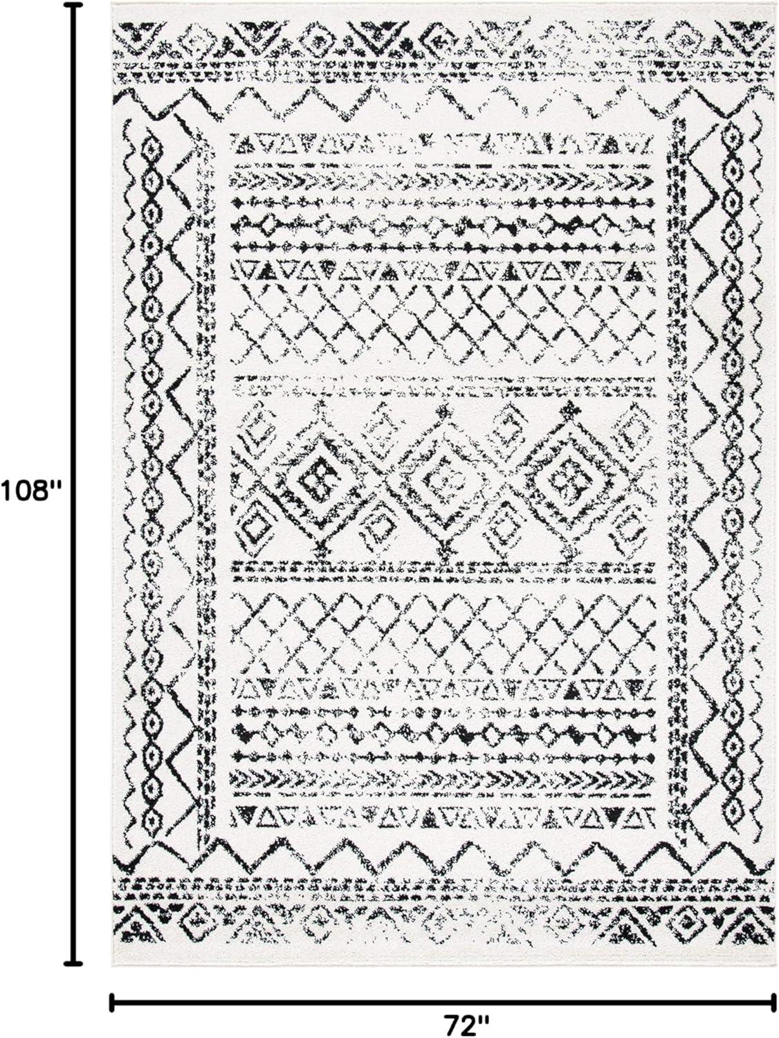 image:imageSAFAVIEH Area Rug 8x10 Tulum Collection Large Ivory amp Black Moroccan Boho Distressed Design NonShedding amp Easy to Clean Ideal for Living Room Bedroom Dining Space TUL268DIvoryBlack