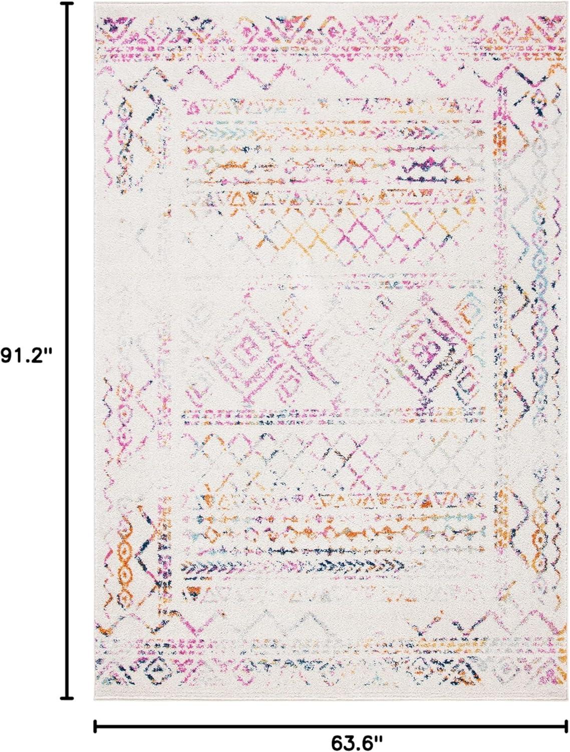 image:imageSAFAVIEH Area Rug 8x10 Tulum Collection Large Ivory amp Black Moroccan Boho Distressed Design NonShedding amp Easy to Clean Ideal for Living Room Bedroom Dining Space TUL268DIvoryFuchsia