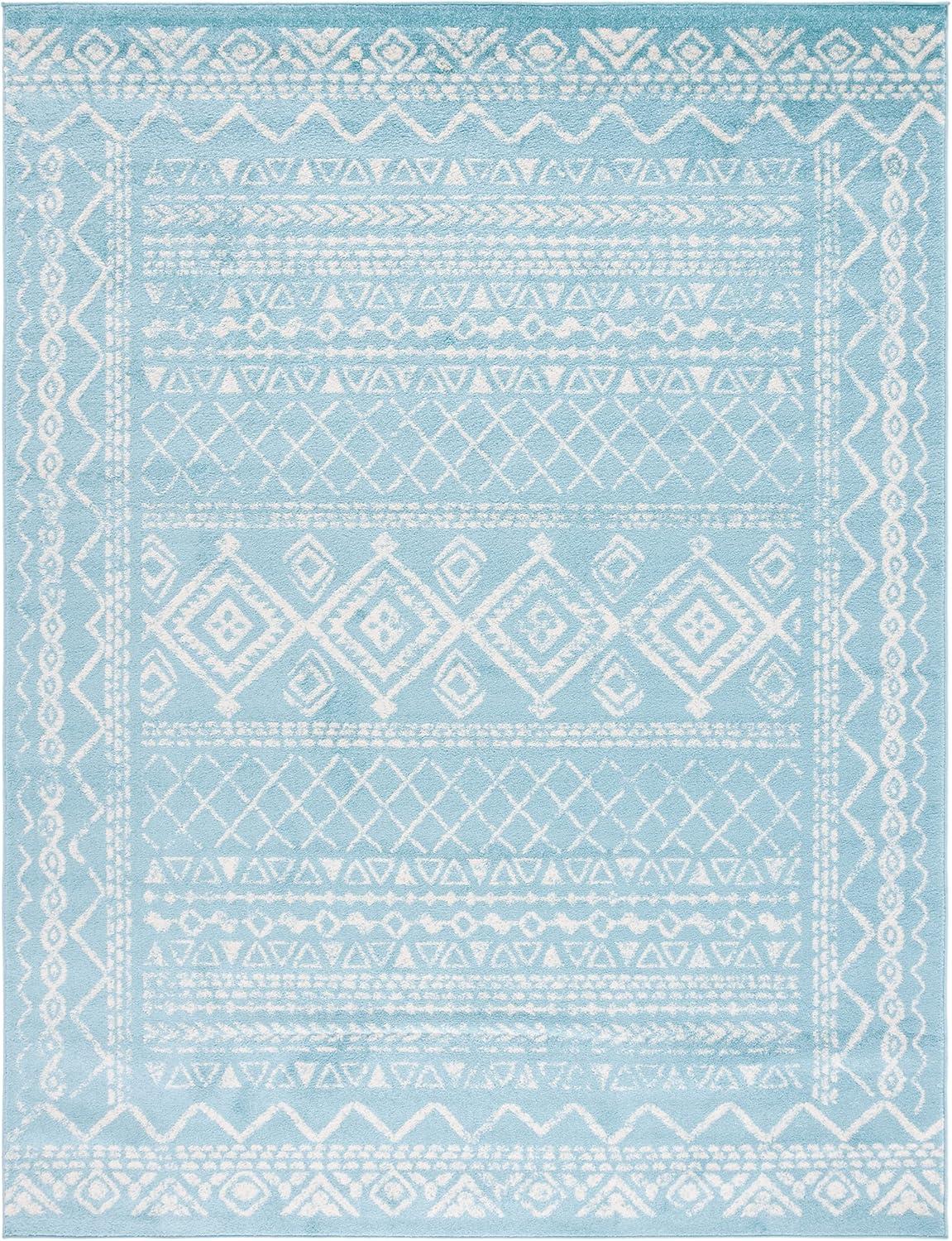 image:imageSAFAVIEH Area Rug 8x10 Tulum Collection Large Ivory amp Black Moroccan Boho Distressed Design NonShedding amp Easy to Clean Ideal for Living Room Bedroom Dining Space TUL268DTurquoiseIvory