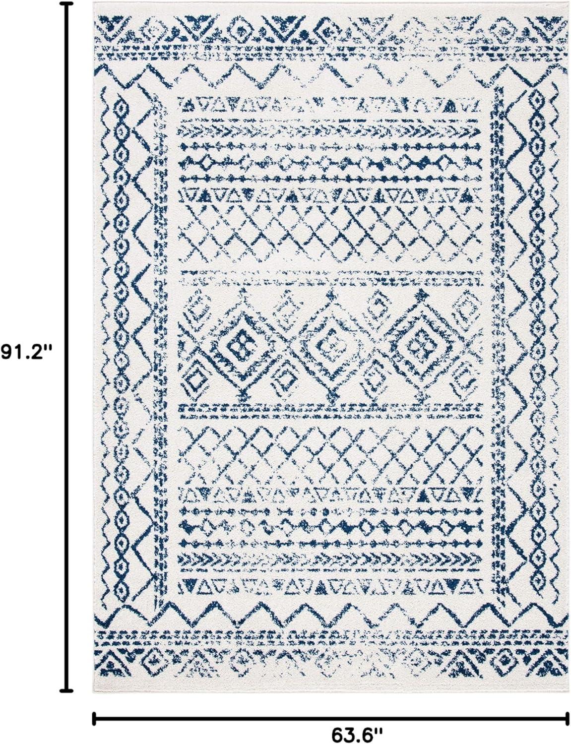 image:imageSAFAVIEH Area Rug 8x10 Tulum Collection Large Ivory amp Black Moroccan Boho Distressed Design NonShedding amp Easy to Clean Ideal for Living Room Bedroom Dining Space TUL268DIvoryNavy