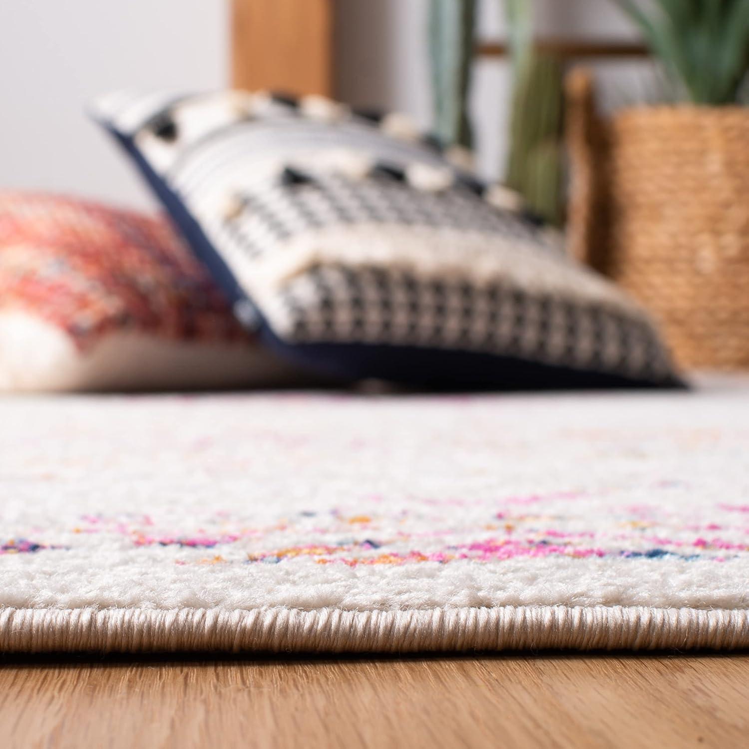 image:imageSAFAVIEH Area Rug 8x10 Tulum Collection Large Ivory amp Black Moroccan Boho Distressed Design NonShedding amp Easy to Clean Ideal for Living Room Bedroom Dining Space TUL268DIvoryFuchsia