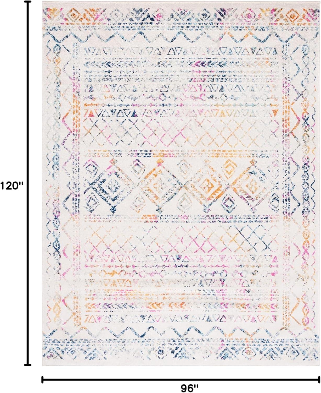 image:imageSAFAVIEH Area Rug 8x10 Tulum Collection Large Ivory amp Black Moroccan Boho Distressed Design NonShedding amp Easy to Clean Ideal for Living Room Bedroom Dining Space TUL268DIvoryFuchsia