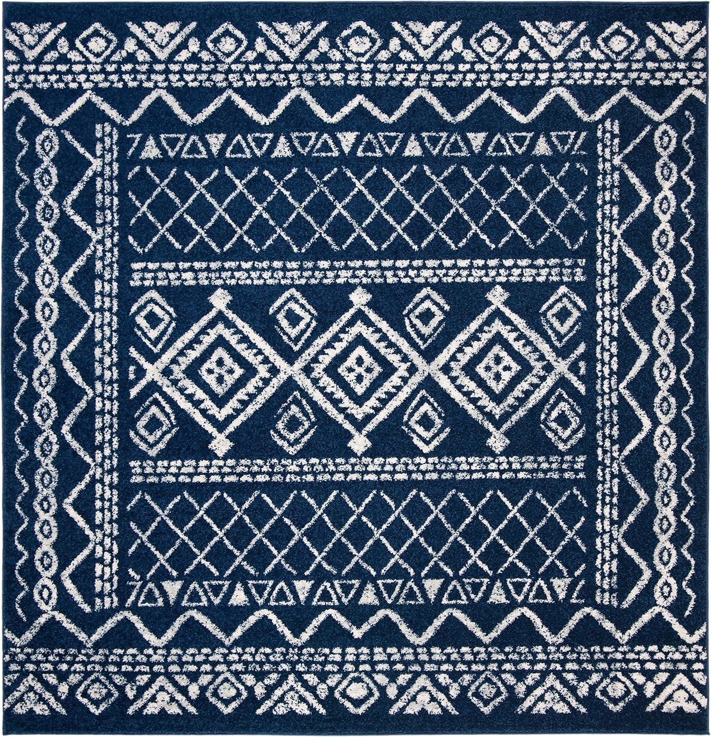 image:imageSAFAVIEH Area Rug 8x10 Tulum Collection Large Ivory amp Black Moroccan Boho Distressed Design NonShedding amp Easy to Clean Ideal for Living Room Bedroom Dining Space TUL268DNavyIvory