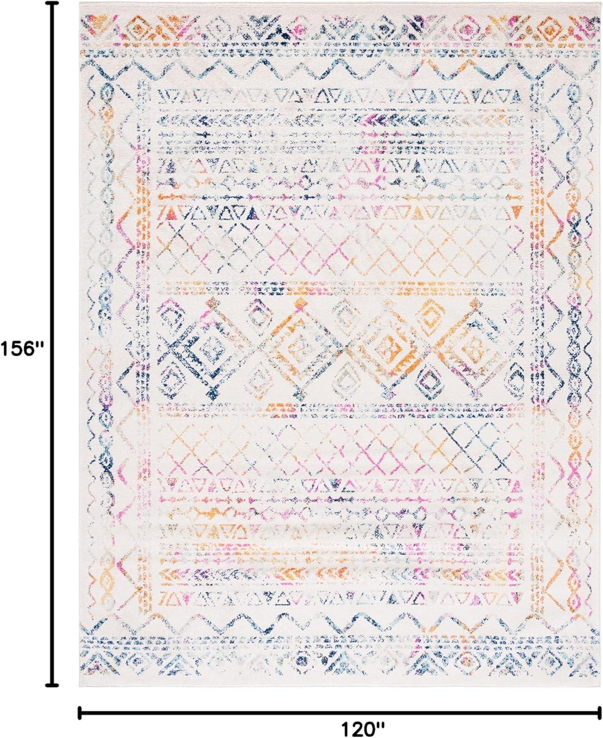 image:imageSAFAVIEH Area Rug 8x10 Tulum Collection Large Ivory amp Black Moroccan Boho Distressed Design NonShedding amp Easy to Clean Ideal for Living Room Bedroom Dining Space TUL268DIvoryFuchsia