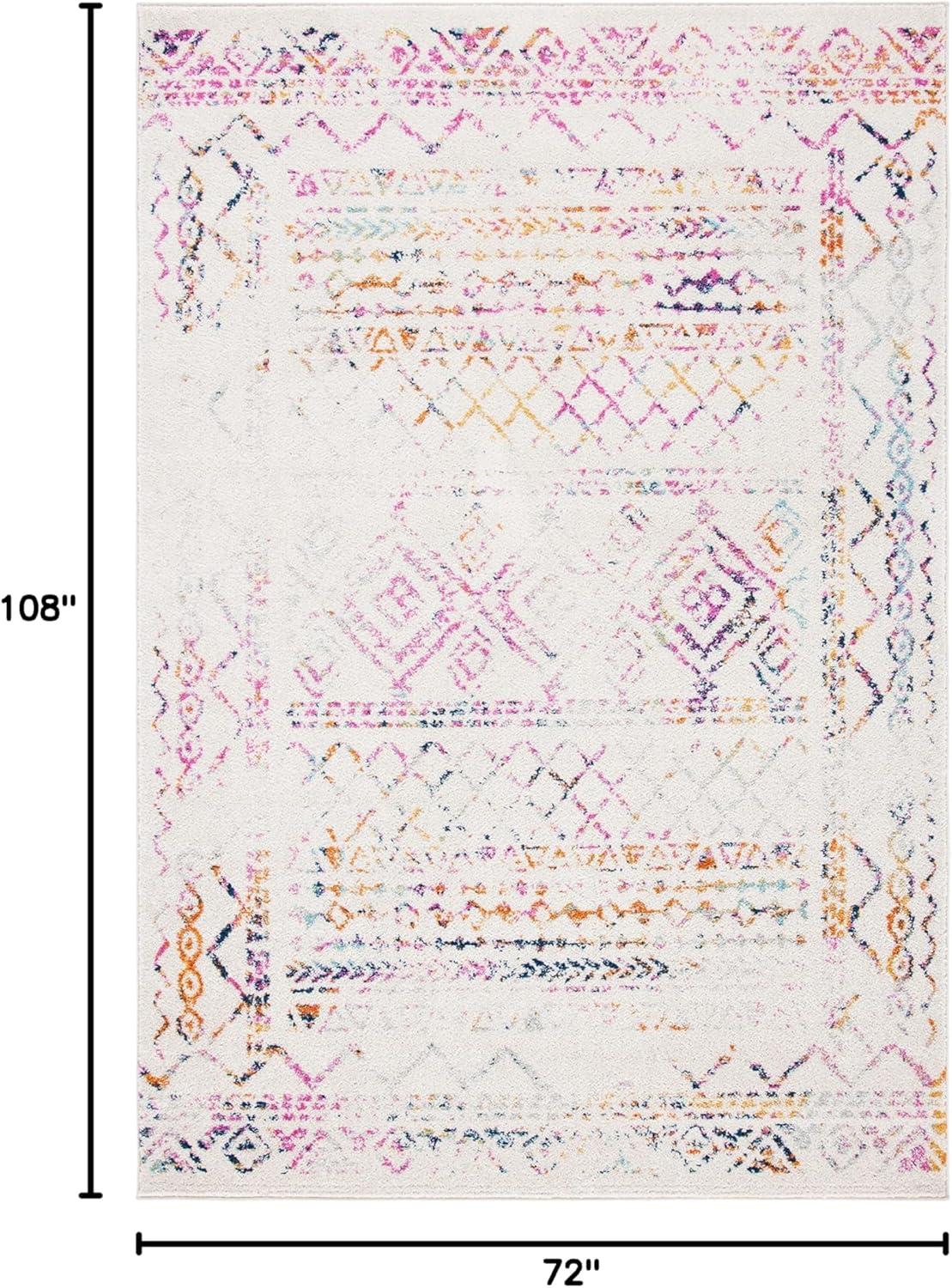 image:imageSAFAVIEH Area Rug 8x10 Tulum Collection Large Ivory amp Black Moroccan Boho Distressed Design NonShedding amp Easy to Clean Ideal for Living Room Bedroom Dining Space TUL268DIvoryFuchsia