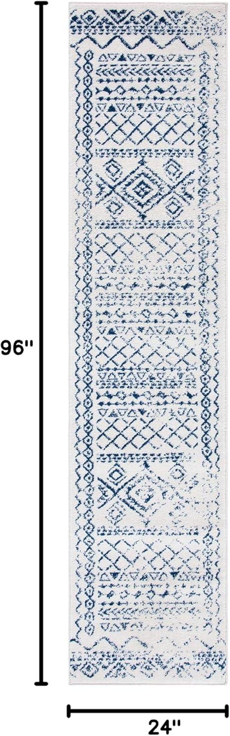 image:imageSAFAVIEH Area Rug 8x10 Tulum Collection Large Ivory amp Black Moroccan Boho Distressed Design NonShedding amp Easy to Clean Ideal for Living Room Bedroom Dining Space TUL268DIvoryNavy