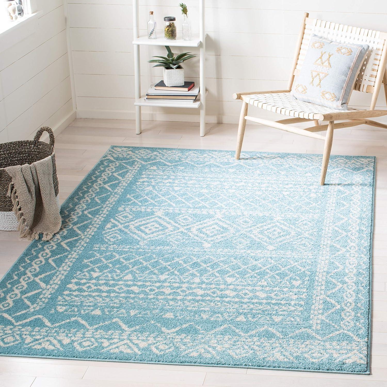 image:imageSAFAVIEH Area Rug 8x10 Tulum Collection Large Ivory amp Black Moroccan Boho Distressed Design NonShedding amp Easy to Clean Ideal for Living Room Bedroom Dining Space TUL268DTurquoiseIvory