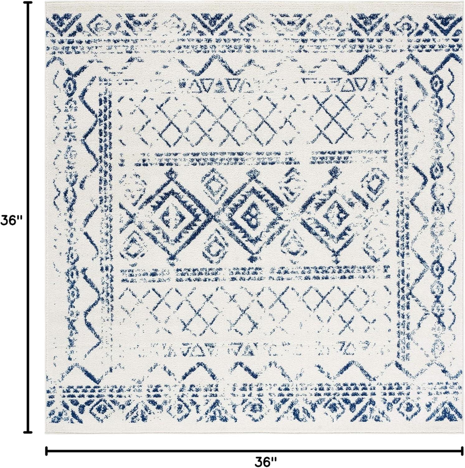 image:imageSAFAVIEH Area Rug 8x10 Tulum Collection Large Ivory amp Black Moroccan Boho Distressed Design NonShedding amp Easy to Clean Ideal for Living Room Bedroom Dining Space TUL268DIvoryNavy