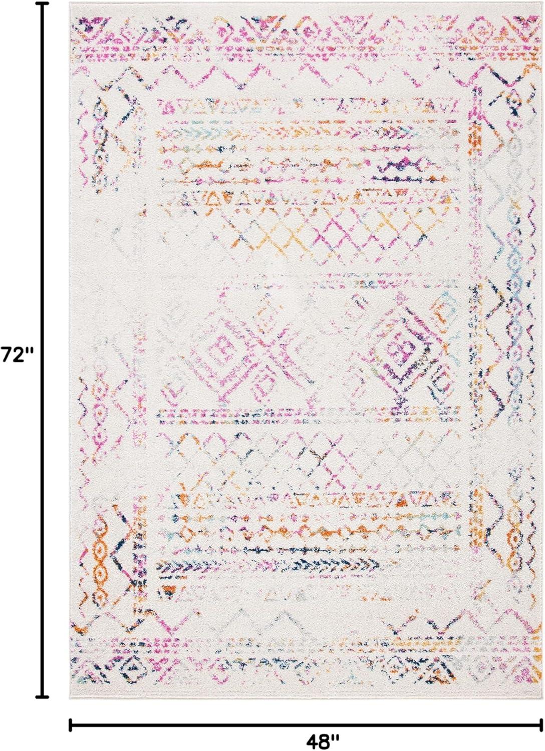 image:imageSAFAVIEH Area Rug 8x10 Tulum Collection Large Ivory amp Black Moroccan Boho Distressed Design NonShedding amp Easy to Clean Ideal for Living Room Bedroom Dining Space TUL268DIvoryFuchsia