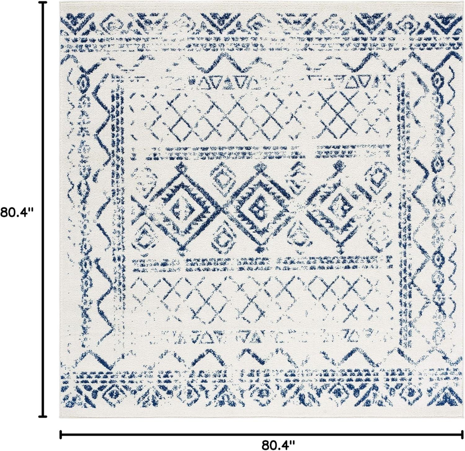 image:imageSAFAVIEH Area Rug 8x10 Tulum Collection Large Ivory amp Black Moroccan Boho Distressed Design NonShedding amp Easy to Clean Ideal for Living Room Bedroom Dining Space TUL268DIvoryNavy