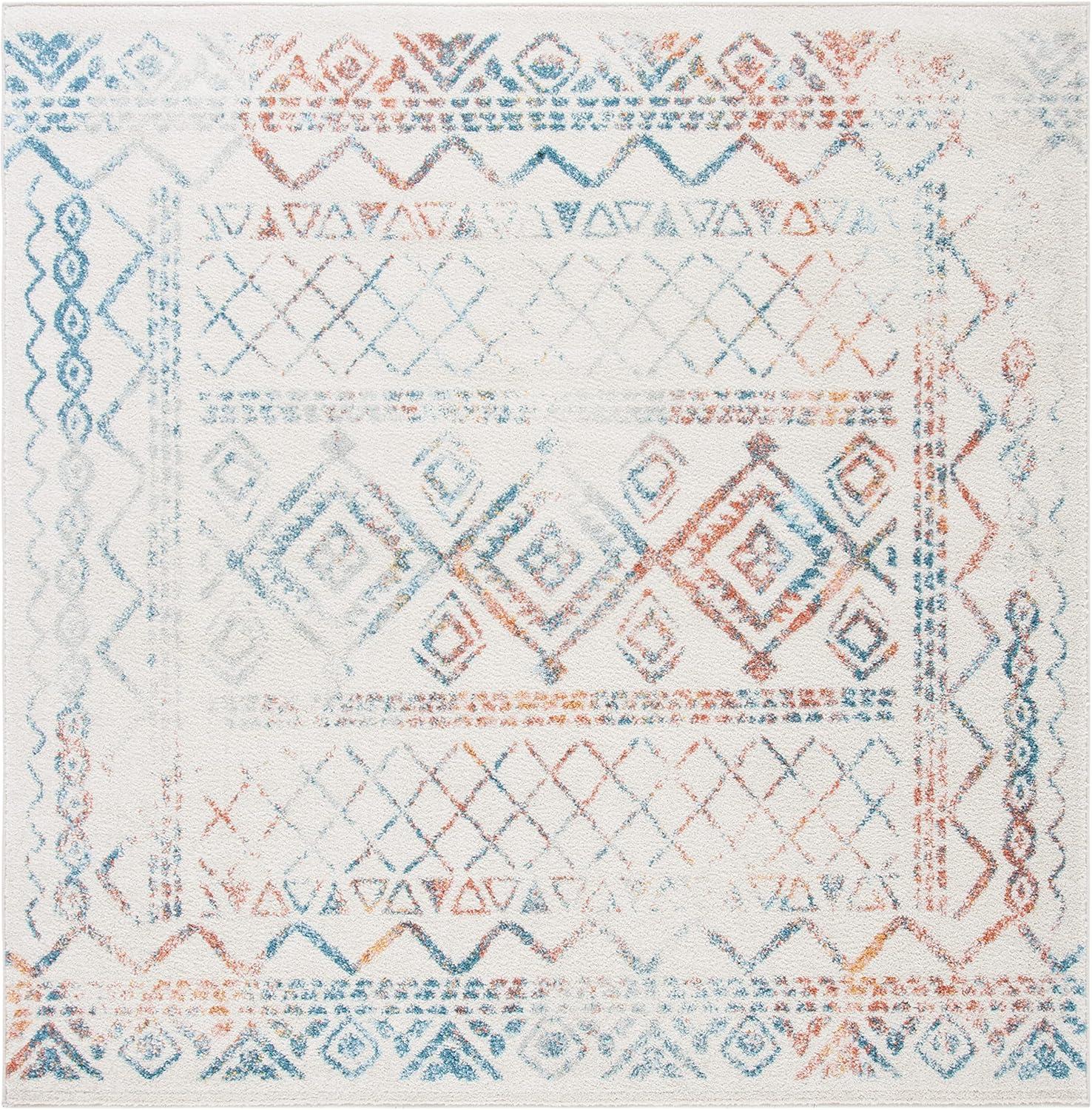 image:imageSAFAVIEH Area Rug 8x10 Tulum Collection Large Ivory amp Black Moroccan Boho Distressed Design NonShedding amp Easy to Clean Ideal for Living Room Bedroom Dining Space TUL268DIvoryTurquoise