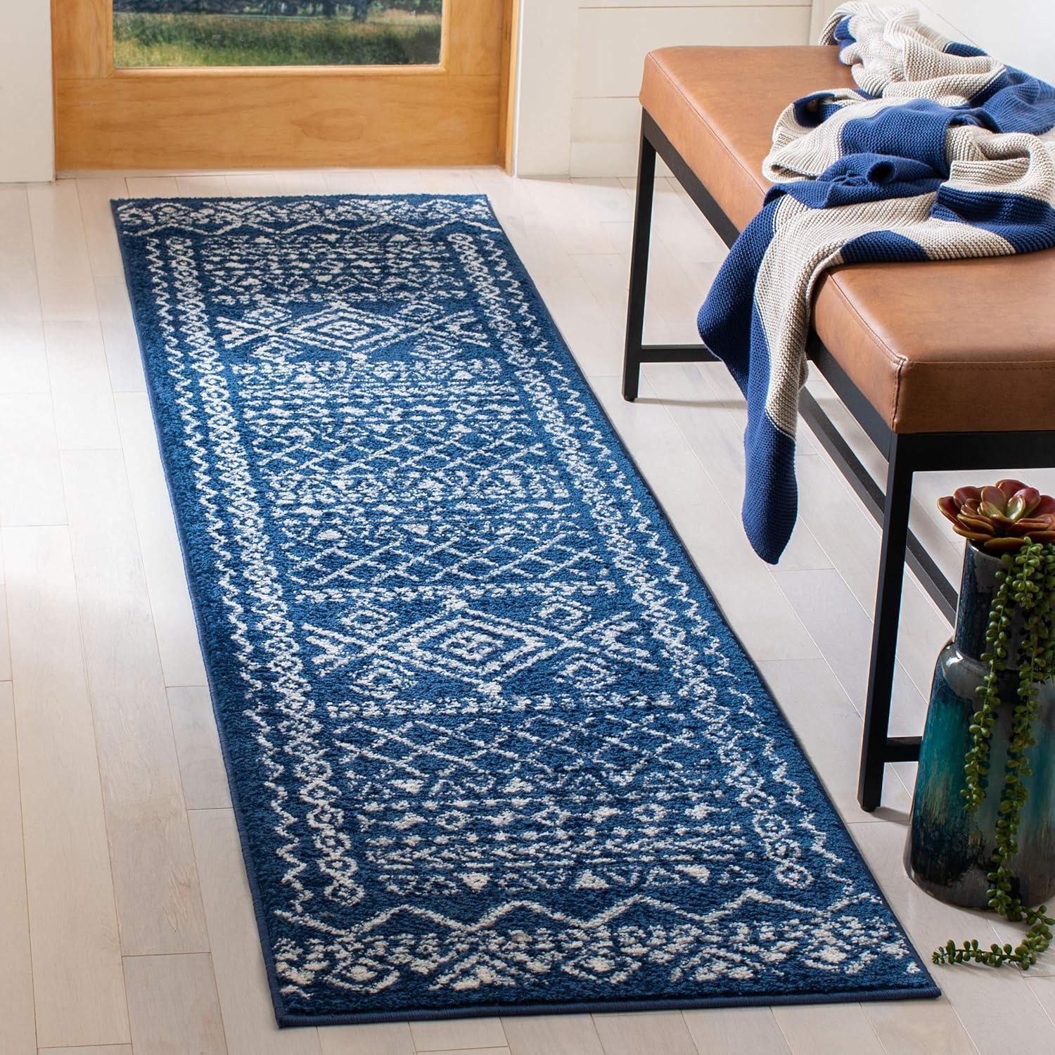image:imageSAFAVIEH Area Rug 8x10 Tulum Collection Large Ivory amp Black Moroccan Boho Distressed Design NonShedding amp Easy to Clean Ideal for Living Room Bedroom Dining Space TUL268DNavyIvory