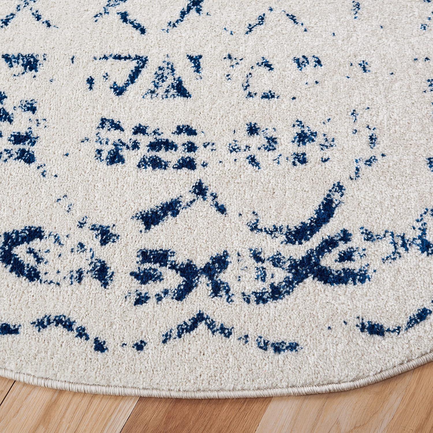 image:imageSAFAVIEH Area Rug 8x10 Tulum Collection Large Ivory amp Black Moroccan Boho Distressed Design NonShedding amp Easy to Clean Ideal for Living Room Bedroom Dining Space TUL268DIvoryNavy