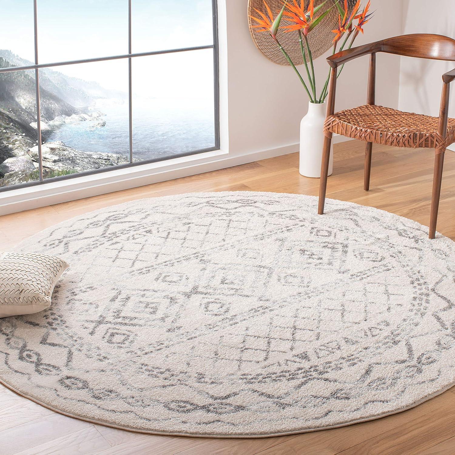 image:imageSAFAVIEH Area Rug 8x10 Tulum Collection Large Ivory amp Black Moroccan Boho Distressed Design NonShedding amp Easy to Clean Ideal for Living Room Bedroom Dining Space TUL268DIvoryGrey