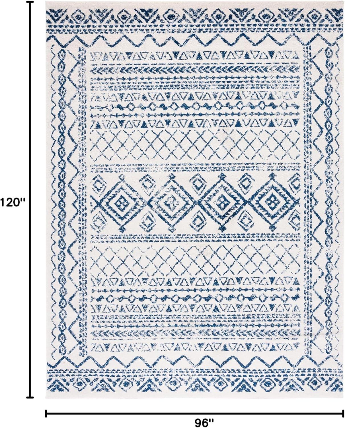 image:imageSAFAVIEH Area Rug 8x10 Tulum Collection Large Ivory amp Black Moroccan Boho Distressed Design NonShedding amp Easy to Clean Ideal for Living Room Bedroom Dining Space TUL268DIvoryNavy