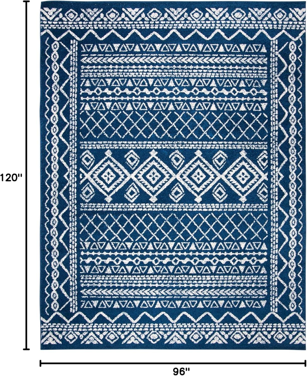 image:imageSAFAVIEH Area Rug 8x10 Tulum Collection Large Ivory amp Black Moroccan Boho Distressed Design NonShedding amp Easy to Clean Ideal for Living Room Bedroom Dining Space TUL268DNavyIvory