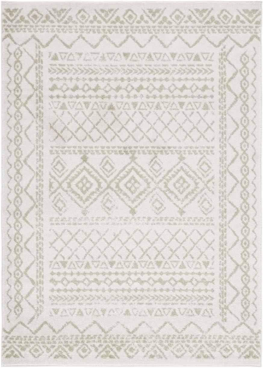 image:imageSAFAVIEH Area Rug 8x10 Tulum Collection Large Ivory amp Black Moroccan Boho Distressed Design NonShedding amp Easy to Clean Ideal for Living Room Bedroom Dining Space TUL268DIvorySage