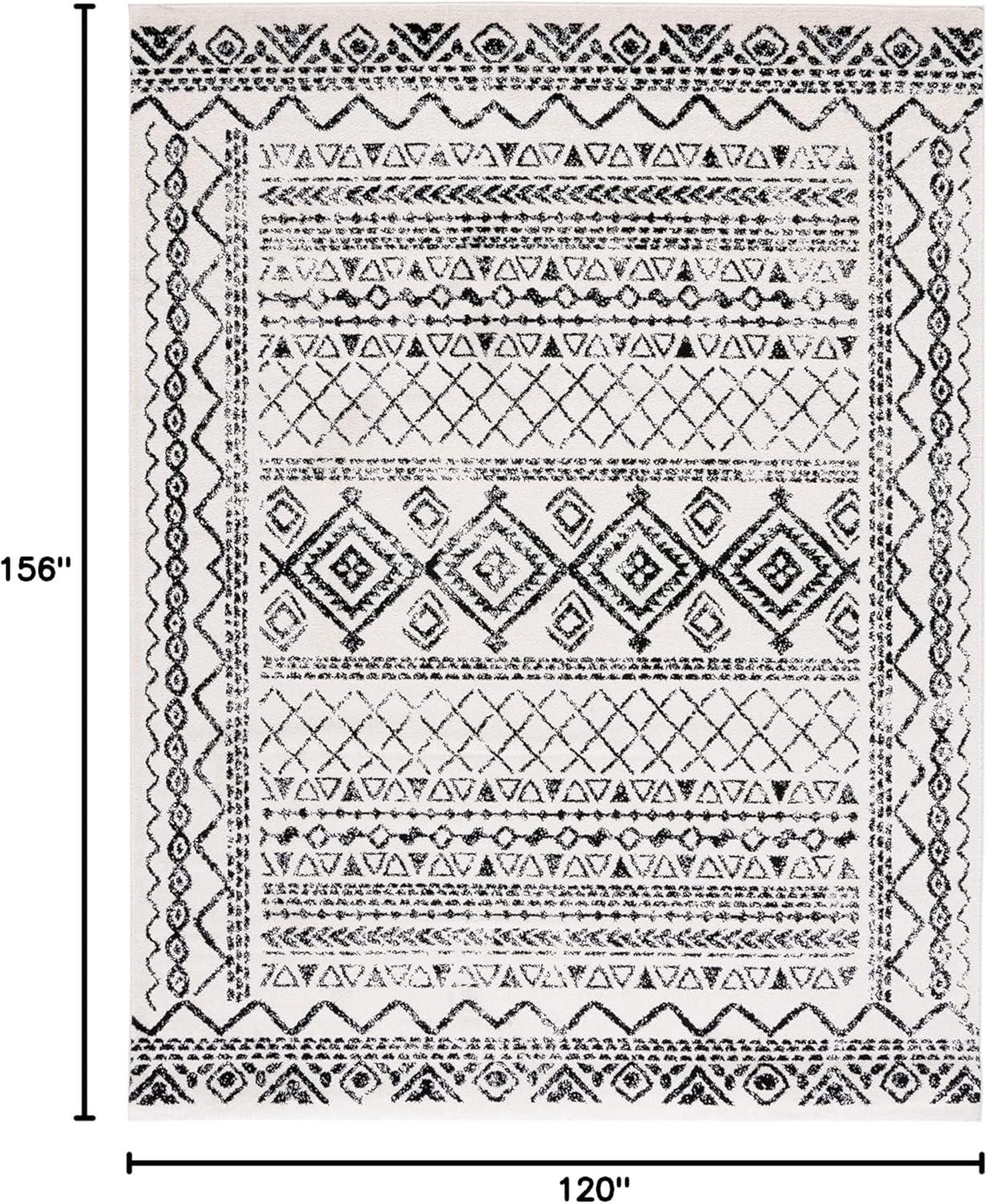 image:imageSAFAVIEH Area Rug 8x10 Tulum Collection Large Ivory amp Black Moroccan Boho Distressed Design NonShedding amp Easy to Clean Ideal for Living Room Bedroom Dining Space TUL268DIvoryBlack