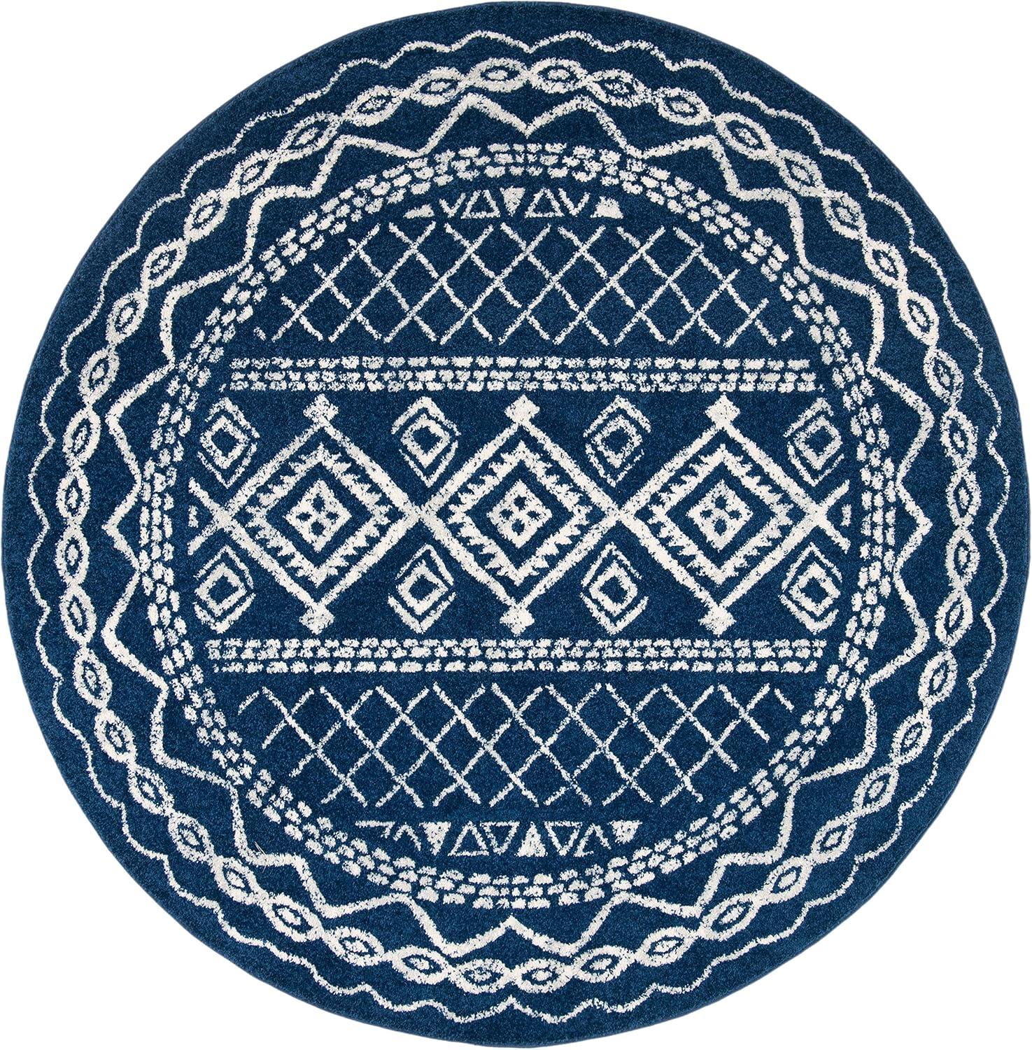 image:imageSAFAVIEH Area Rug 8x10 Tulum Collection Large Ivory amp Black Moroccan Boho Distressed Design NonShedding amp Easy to Clean Ideal for Living Room Bedroom Dining Space TUL268DNavyIvory
