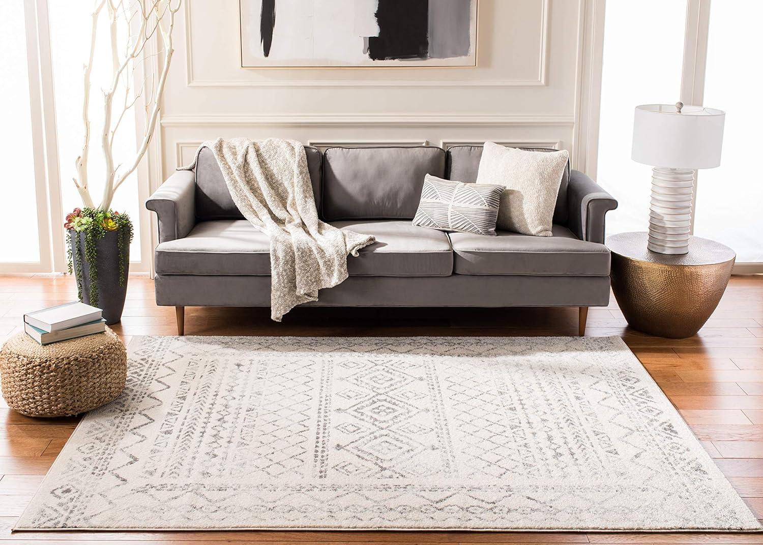 image:imageSAFAVIEH Area Rug 8x10 Tulum Collection Large Ivory amp Black Moroccan Boho Distressed Design NonShedding amp Easy to Clean Ideal for Living Room Bedroom Dining Space TUL268DIvoryGrey
