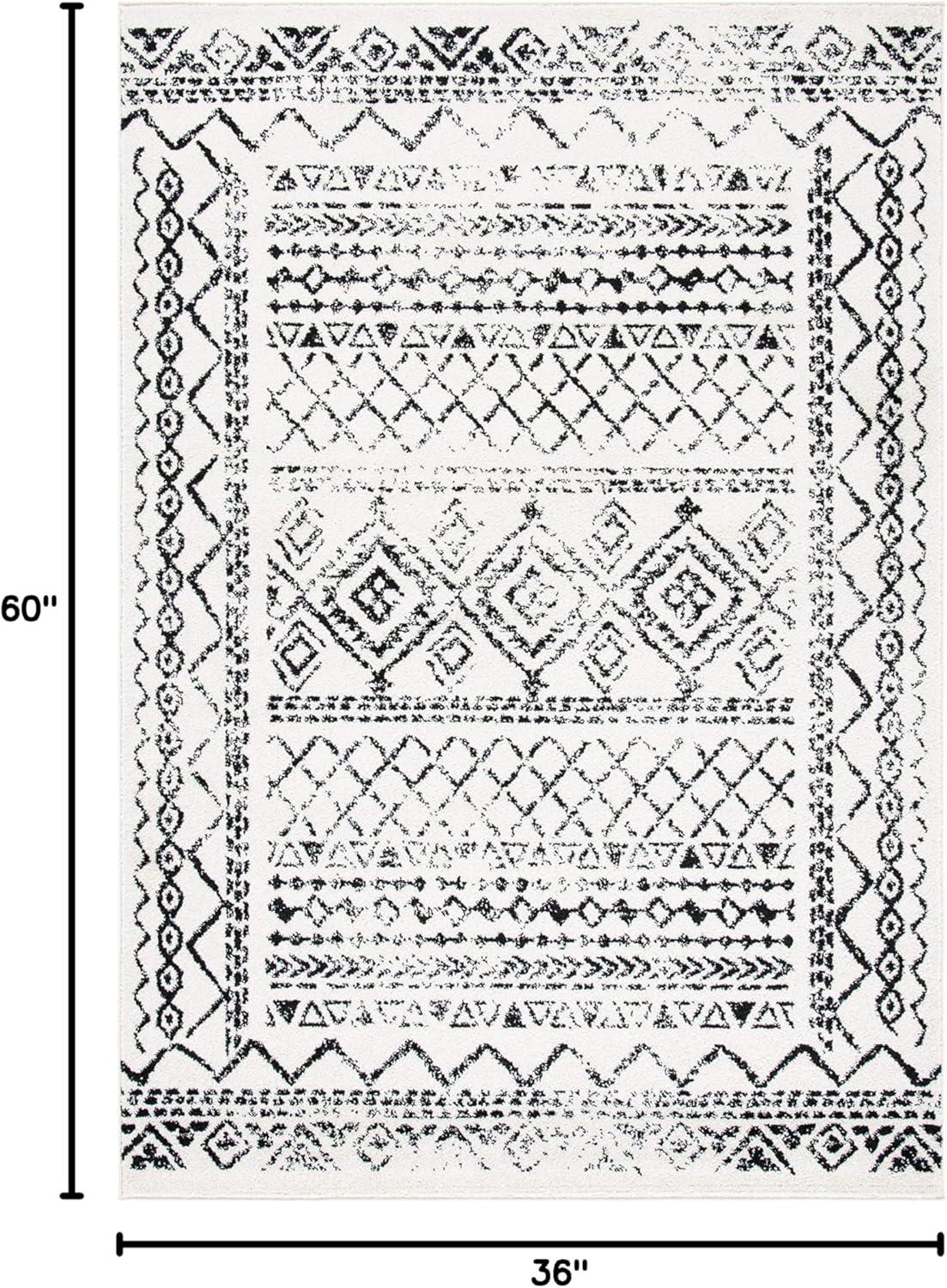 image:imageSAFAVIEH Area Rug 8x10 Tulum Collection Large Ivory amp Black Moroccan Boho Distressed Design NonShedding amp Easy to Clean Ideal for Living Room Bedroom Dining Space TUL268DIvoryBlack
