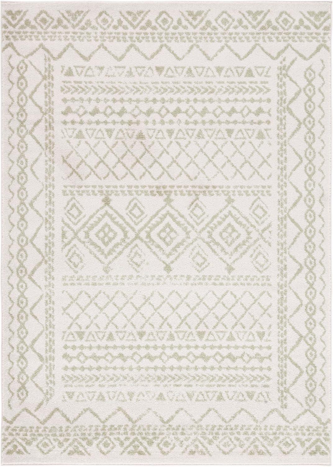 image:imageSAFAVIEH Area Rug 8x10 Tulum Collection Large Ivory amp Black Moroccan Boho Distressed Design NonShedding amp Easy to Clean Ideal for Living Room Bedroom Dining Space TUL268DIvorySage