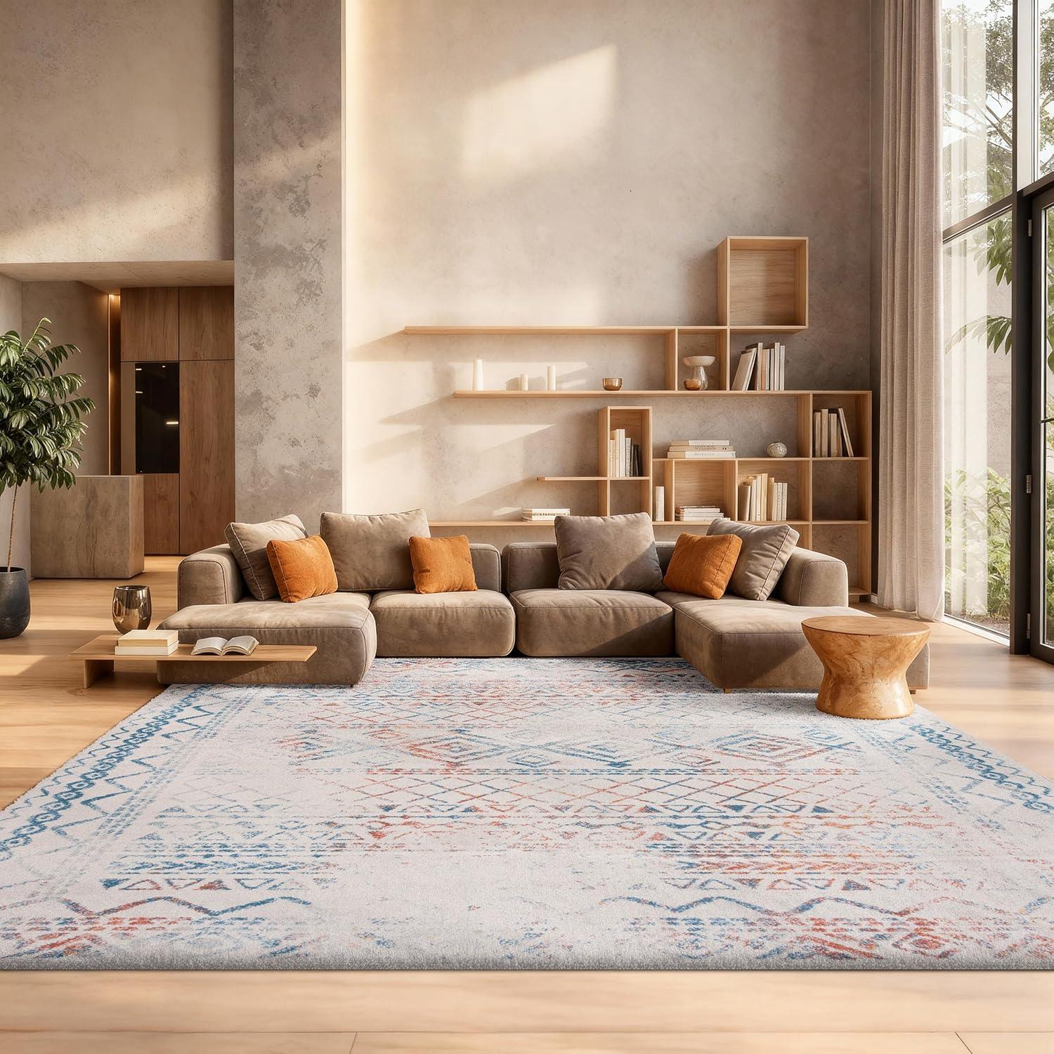 image:imageSAFAVIEH Area Rug 8x10 Tulum Collection Large Ivory amp Black Moroccan Boho Distressed Design NonShedding amp Easy to Clean Ideal for Living Room Bedroom Dining Space TUL268DIvoryTurquoise