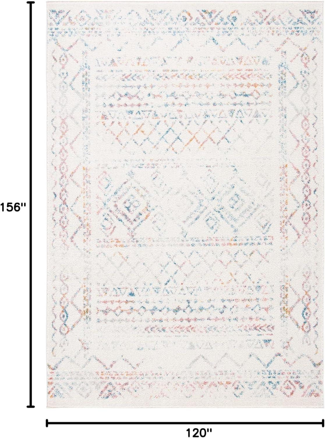image:imageSAFAVIEH Area Rug 8x10 Tulum Collection Large Ivory amp Black Moroccan Boho Distressed Design NonShedding amp Easy to Clean Ideal for Living Room Bedroom Dining Space TUL268DIvoryTurquoise
