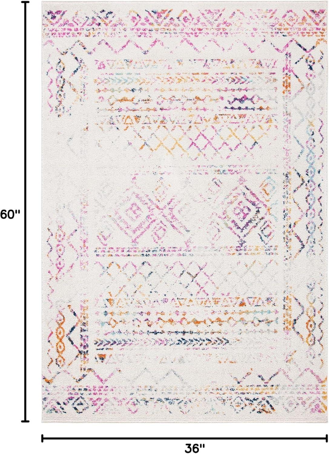 image:imageSAFAVIEH Area Rug 8x10 Tulum Collection Large Ivory amp Black Moroccan Boho Distressed Design NonShedding amp Easy to Clean Ideal for Living Room Bedroom Dining Space TUL268DIvoryFuchsia