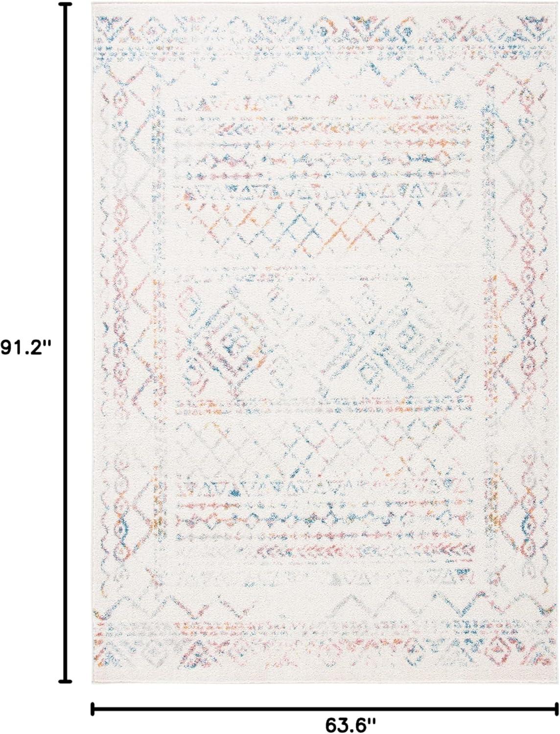 image:imageSAFAVIEH Area Rug 8x10 Tulum Collection Large Ivory amp Black Moroccan Boho Distressed Design NonShedding amp Easy to Clean Ideal for Living Room Bedroom Dining Space TUL268DIvoryTurquoise