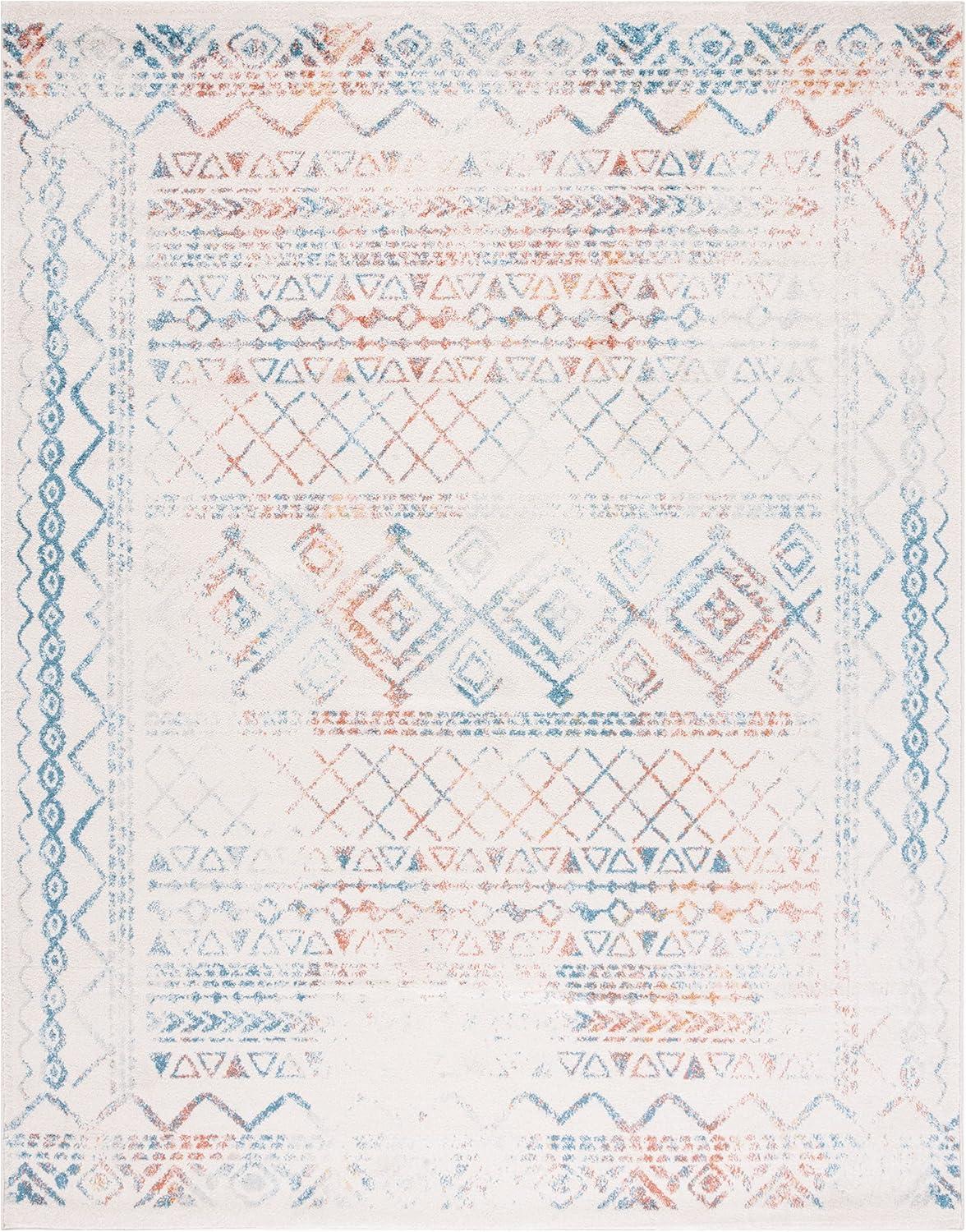 image:imageSAFAVIEH Area Rug 8x10 Tulum Collection Large Ivory amp Black Moroccan Boho Distressed Design NonShedding amp Easy to Clean Ideal for Living Room Bedroom Dining Space TUL268DIvoryTurquoise