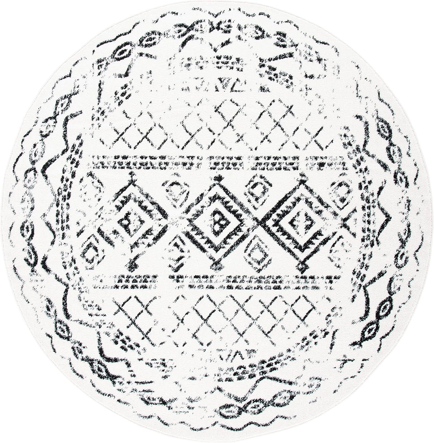image:imageSAFAVIEH Area Rug 8x10 Tulum Collection Large Ivory amp Black Moroccan Boho Distressed Design NonShedding amp Easy to Clean Ideal for Living Room Bedroom Dining Space TUL268DIvoryBlack