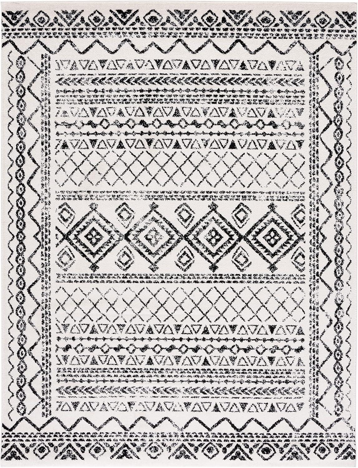 image:imageSAFAVIEH Area Rug 8x10 Tulum Collection Large Ivory amp Black Moroccan Boho Distressed Design NonShedding amp Easy to Clean Ideal for Living Room Bedroom Dining Space TUL268DIvoryBlack