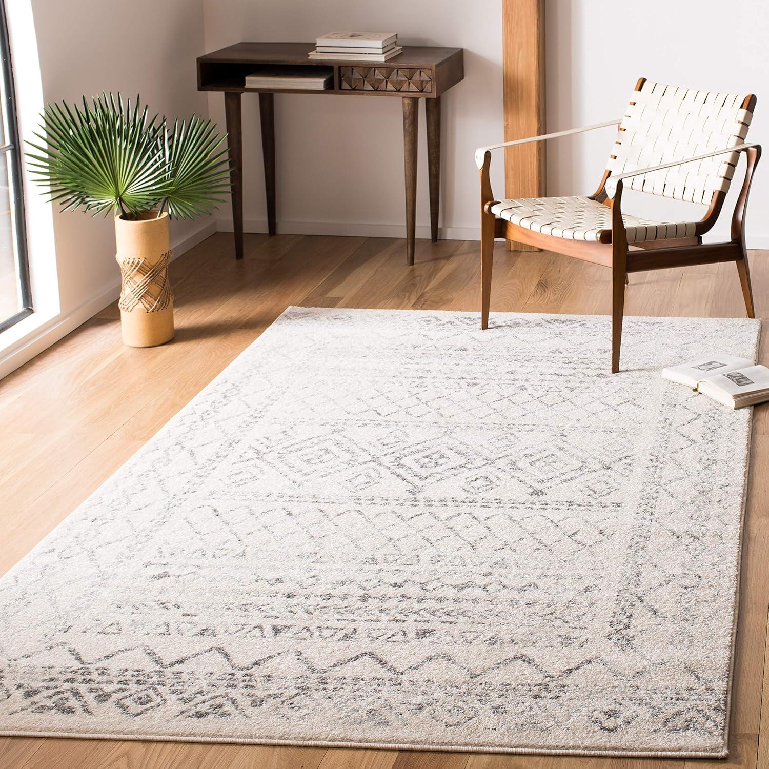 image:imageSAFAVIEH Area Rug 8x10 Tulum Collection Large Ivory amp Black Moroccan Boho Distressed Design NonShedding amp Easy to Clean Ideal for Living Room Bedroom Dining Space TUL268DIvoryGrey