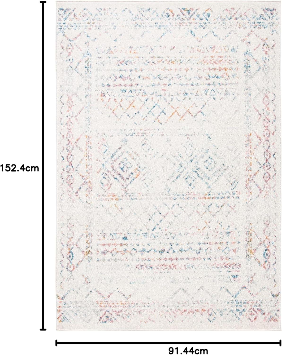 image:imageSAFAVIEH Area Rug 8x10 Tulum Collection Large Ivory amp Black Moroccan Boho Distressed Design NonShedding amp Easy to Clean Ideal for Living Room Bedroom Dining Space TUL268DIvoryTurquoise