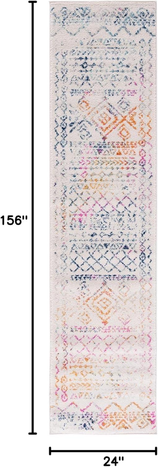 image:imageSAFAVIEH Area Rug 8x10 Tulum Collection Large Ivory amp Black Moroccan Boho Distressed Design NonShedding amp Easy to Clean Ideal for Living Room Bedroom Dining Space TUL268DIvoryFuchsia