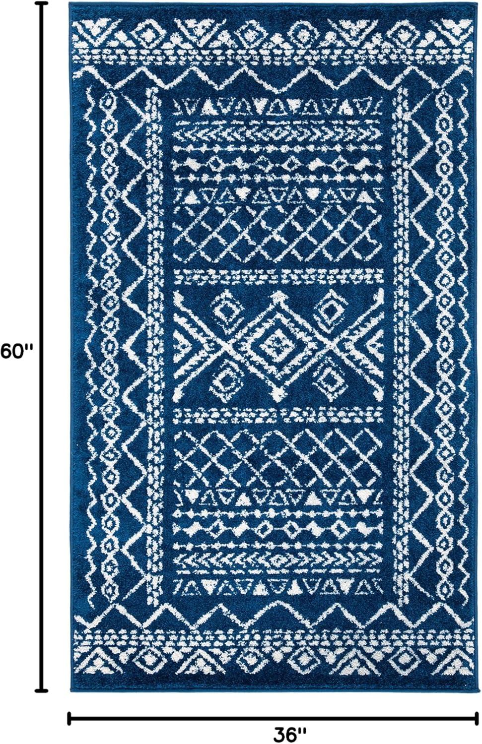 image:imageSAFAVIEH Area Rug 8x10 Tulum Collection Large Ivory amp Black Moroccan Boho Distressed Design NonShedding amp Easy to Clean Ideal for Living Room Bedroom Dining Space TUL268DNavyIvory