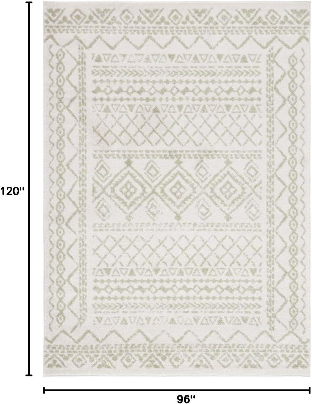 image:imageSAFAVIEH Area Rug 8x10 Tulum Collection Large Ivory amp Black Moroccan Boho Distressed Design NonShedding amp Easy to Clean Ideal for Living Room Bedroom Dining Space TUL268DIvorySage