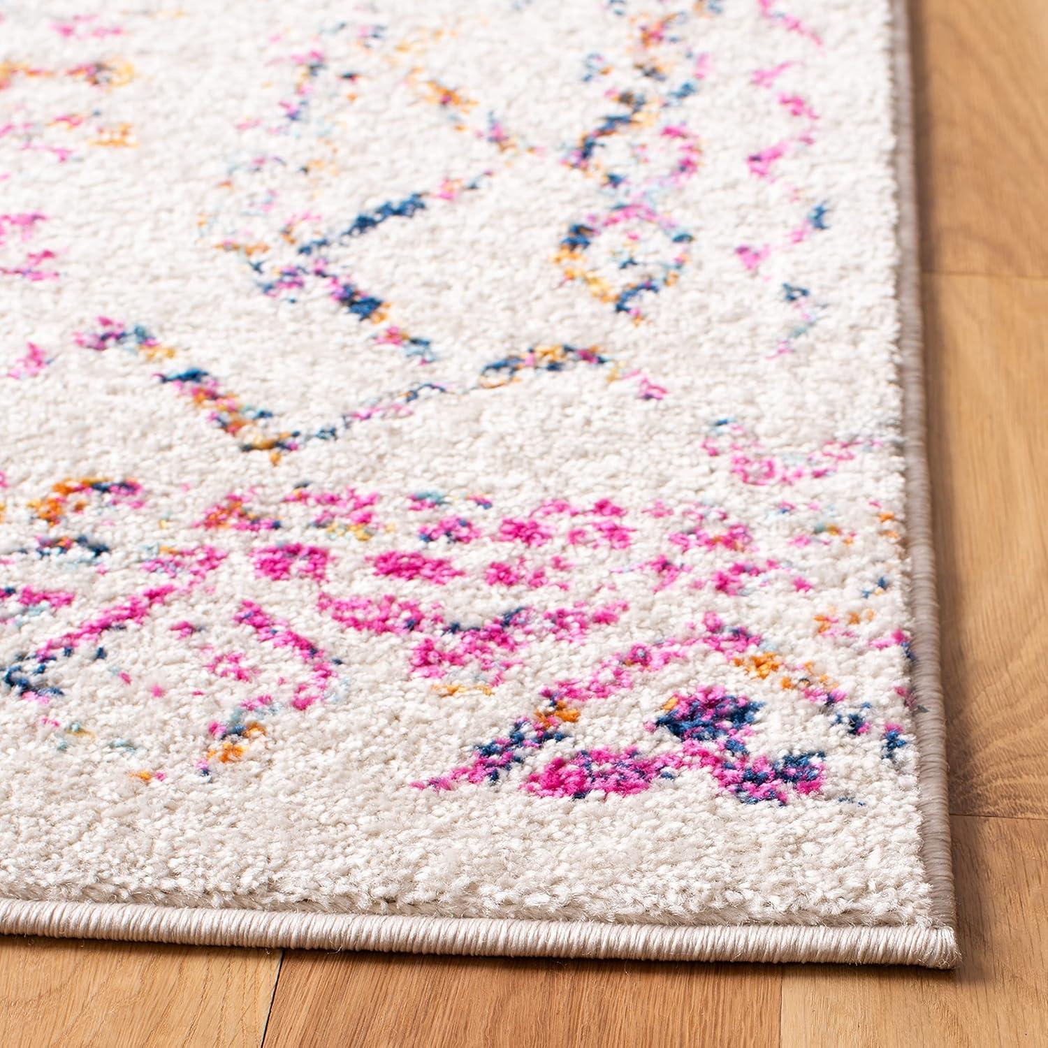 image:imageSAFAVIEH Area Rug 8x10 Tulum Collection Large Ivory amp Black Moroccan Boho Distressed Design NonShedding amp Easy to Clean Ideal for Living Room Bedroom Dining Space TUL268DIvoryFuchsia