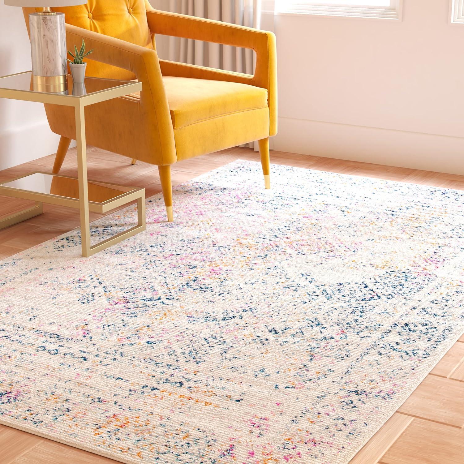 image:imageSAFAVIEH Area Rug 8x10 Tulum Collection Large Ivory amp Grey Moroccan Boho Distressed Design NonShedding amp Easy to Clean Ideal for Living Room Bedroom Dining Space TUL264AIvoryDark Blue